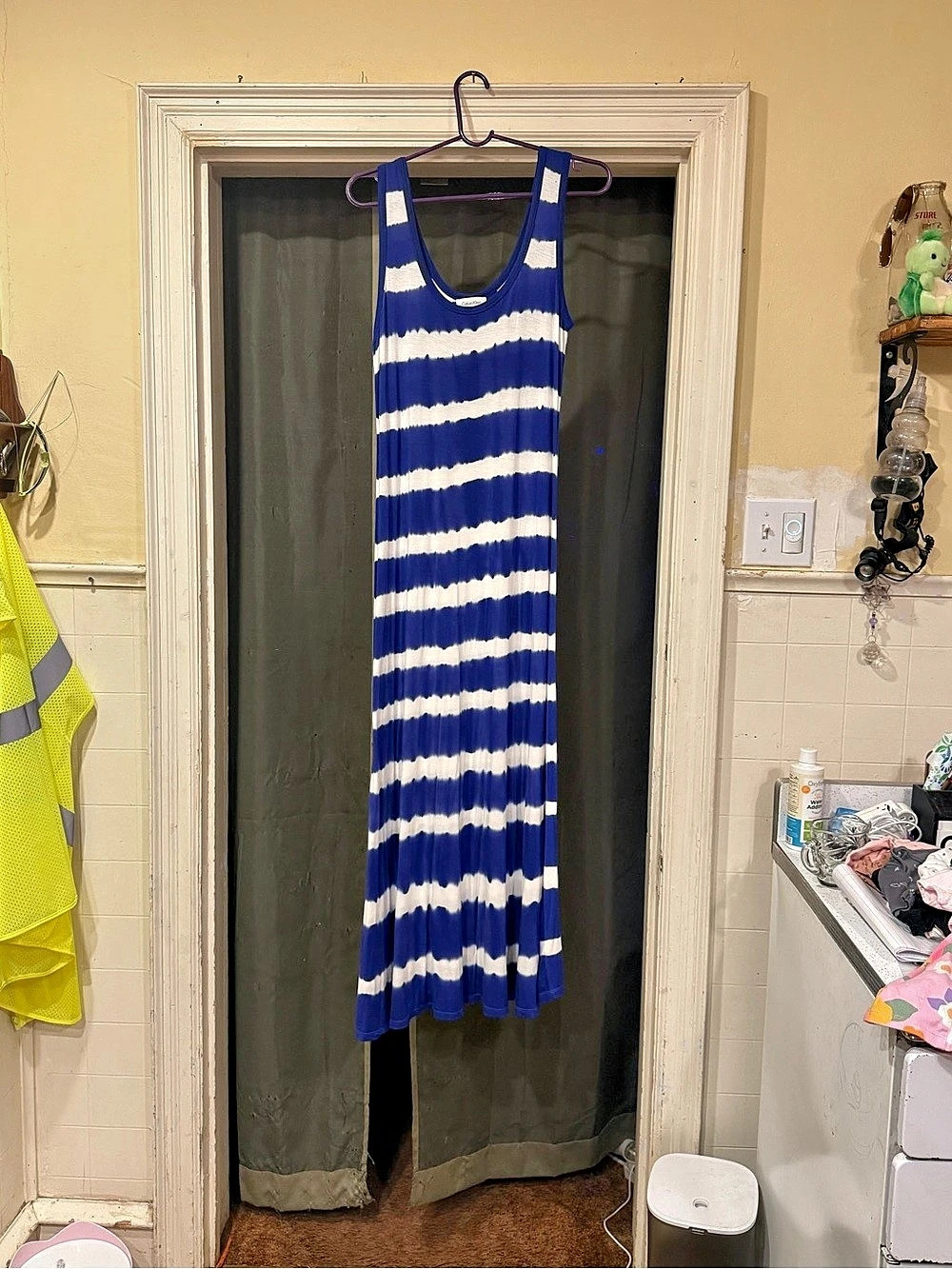 Calvin Klein Women's Blue & White Maxi Dress